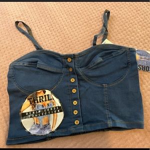 Thrill Jeans • denim corset crop top